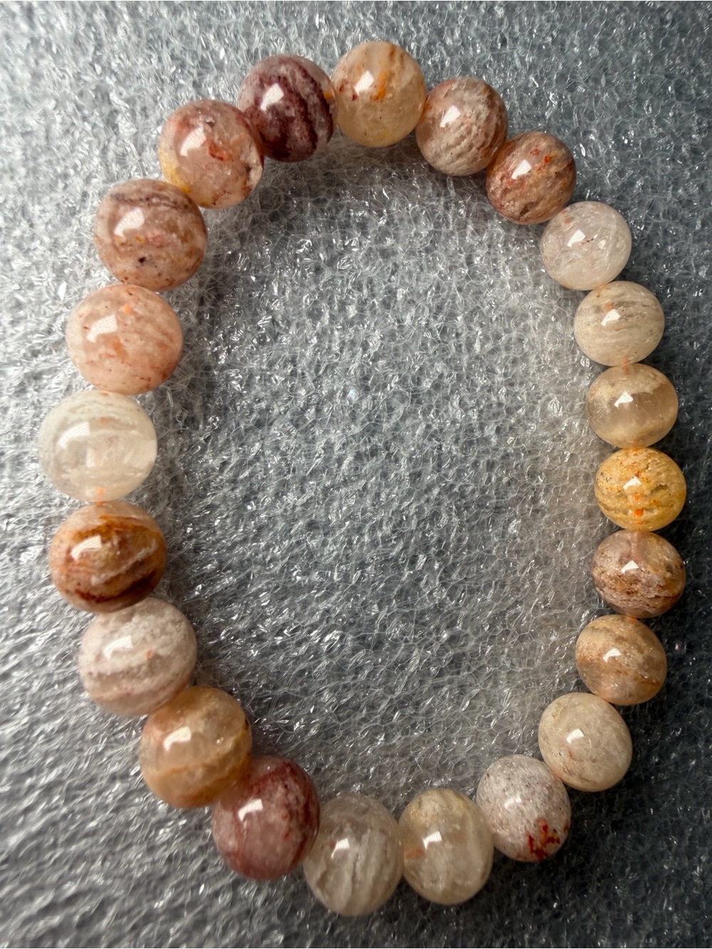 8MM Thousand Layer Phantom Quartz Natural Crystal Bracelet